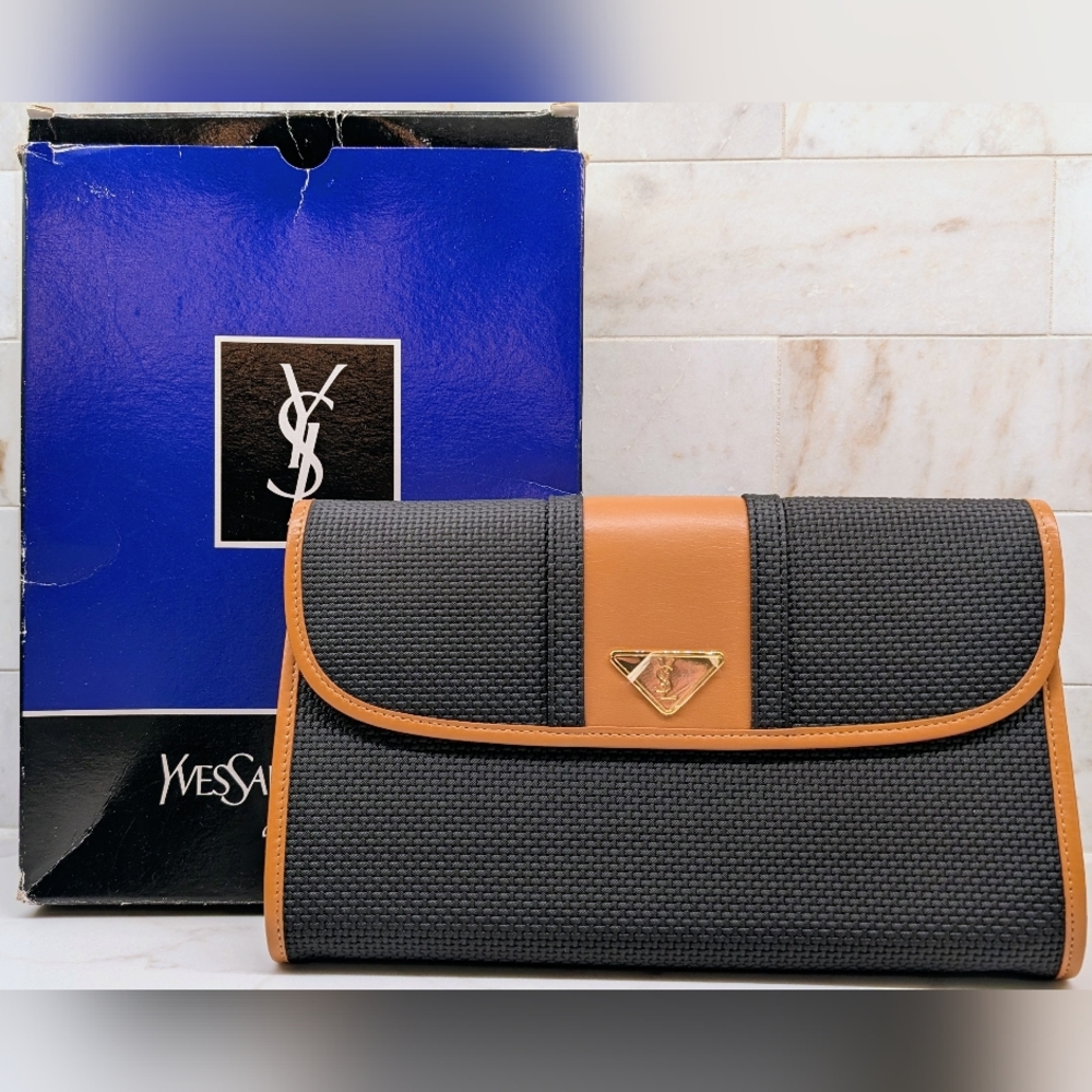 Yves Saint Laurent Black and Tan Men's Bag